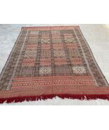 Large Tiflet Rug: Authentic Moroccan Berber Kilim, Handwoven Wool &amp; Sabr... - $2,700.00