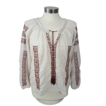 American Eagle Womens peasant blouse gypsy embroidered gold sequins fest... - £18.23 GBP