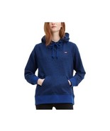 Levis Womens M Sodalite Blue Leopard Print Logo Hooded Sweatshirt NWD G66 - $454.63 MXN