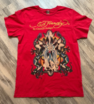 Ed Hardy by Christian Audigier Men’s Vintage Made USA T-Shirt Red Large ... - £36.51 GBP