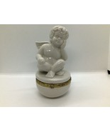 Cherub Angel Sitting on Hinged Trinket Box BEAUTIFUL!! - £7.93 GBP