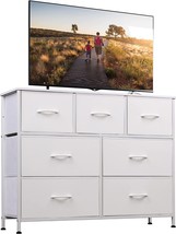 Wlive Dresser With 7 Drawers, Dressers For Bedroom, Fabric Storage Tower,, White - £71.66 GBP