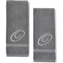 2 Pack Letter O Monogrammed Hand Towels, Silver Embroidered Initial O, 1... - £31.16 GBP