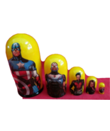 Captain America Nesting Doll/5-pieces Set/4.5&quot; Tall/Wood/Russia/NEW! - $18.49