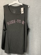 Women&#39;s Plus Size Bride-to-Be Sleeveless Graphic T-Shirt -- Color Gray - Size 2X - £2.57 GBP