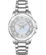 Authentic Bulova Woman’s Diamond Assent Wristwatch Mother of pearl Dial ... - £126.47 GBP