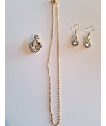 HEART Pendant &amp; Earrings Set ~ Goldtone Colored ~ Necklace ~ Jewelry  - $28.06 CAD