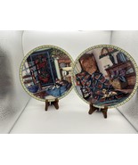 Edwin Knowles Pair Of Decorative Plates Hannah Ingmire “Cozy Country Cor... - $665.24 MXN