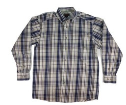 Ariat Men&#39;s Plaid Button Down Long Sleeve Shirt Medium Vented Under Arms  - £21.17 GBP