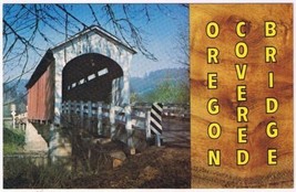 Postcard Old Covered Bridge Near Cottage Grove Oregon - $3.45