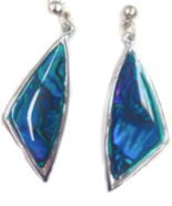 BLUE REAL PAUA SHELL WING SHAPED DANGLE EARRINGS abalone shells jewelry ... - $10.40 CAD