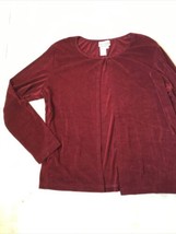 Coldwater Creek Travelers Cardigan Size XL Petite Red and Black Micro St... - $26.82