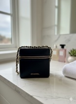 Chanel Black Mini Bag with Gold Chain 21 inch drop - $650.00