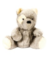 Vintage Teddy Bear Plush 10&quot; Gray Eye Spot White Stuffed Animal Toy - £11.87 GBP