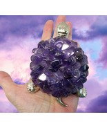 eAmethyst Tumble Stones Crystal Cluster Silver Turtle Animal Decor for O... - $49.00