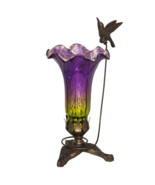 10.25&quot;H Hand Blown Mercury Glass Hummingbird Lily Lamp - $80.89 CAD