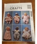 McCall’s 3059 Sewing Pattern Baby Doll Clothes For Dolls 8 - 16 Inches D... - $4.95