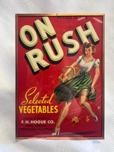 Vtg On Rush Selected Vegetables F.H. Hogue CA &amp; AZ Orig. Produce Crate L... - $39.95