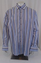 Tommy Hilfiger 2 Times Large Oxford Blue Striped Cotton Men&#39;s Long Sleev... - €6,92 EUR