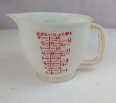 Vintage 1977 Tupperware 4 Cup Measuring Cup Red &amp; Blue Text #1288-3 - £13.14 GBP