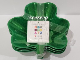 4pc St Patricks Day Melamine Shamrock Clover Green Cereal Salad Dessert Bowls - £30.85 GBP