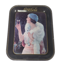 Coca-Cola 1920&#39;s Flapper Girl Fox Fur Vintage 1973 Advertisement Tin Tra... - $17.59