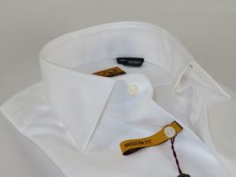 Mens long sleeves Cotton Shirt French Cuffs Wrinkle Resistance ENZO 61102 White image 4