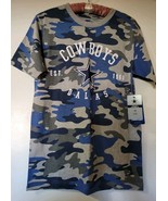 Dallas Cowboys NFL Starter Blue Camo Gridiron T-shirt Small - $25.69