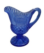 Vtg Fostoria Avon Cobalt Blue Glass George Washington Mt Vernon Creamer Pitcher