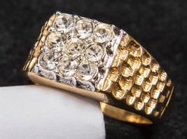 Vintage 18K Gold Plated Costume Jewelry Ring Size 11-1/2 tob - £54.08 GBP