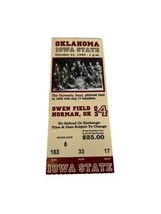 Oklahoma Sooners Iowa State Football FULL Ticket 10/31 1998 De&#39;Mond Parker Stub - £6.22 GBP