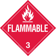 FLAMMABLE 3 Pictogram Placard Sign 10.75 polycoated tagboard Vehicle BRA... - £16.73 GBP