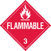 FLAMMABLE 3 Pictogram Placard Sign 10.75 polycoated tagboard Vehicle BRA... - £16.58 GBP