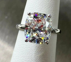 Cushion Cut 2.50Ct Simulated Diamond Engagement Ring 14k White Gold in Size 8.5 - $266.86