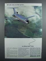 1966 Boeing Jet Ad - 600 Miles Takes One Hour - $18.49