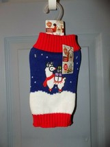Pet Central Christmas Festive Red &amp; Blue Llama Dog Sweater Size XS NEW - £13.74 GBP