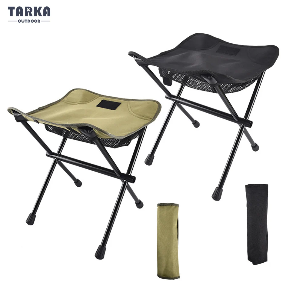TARKA Portable Folding Camping Stools Aluminium Alloy Outdoor Foldable Campstool - £24.81 GBP