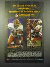 1994 Fleer NFL GameDay &#39;94 Cards Advertisement - Reggie Brooks - Up close - £14.53 GBP