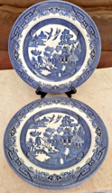 Churchill Blue Willow Dinner Plates Set Of 4 Tableware Made In England 1... - $47.79 CAD