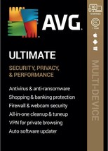 AVG ULTIMATE 2024 - FOR 10 DEVICES - 1 YEAR - INCLUDES SECURE VPN - DOWN... - £10.92 GBP