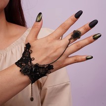 Black Lace Flower Wristband For Women Girls - £19.98 GBP