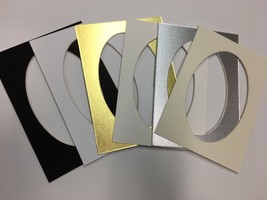 Picture Frame Mats Mats Gold 4x6 with 3x5 oval cutout SET OF 25 - £24.58 GBP