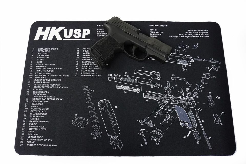 Gun Cleaning Mat for HK USP heckler &amp; koch Breakdown Schematics Parts Di... - $15.99