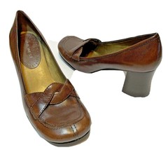 Nine West Harlin Womens Brown Leather Pump Dress Shoes Size 6.5M - £12.30 GBP