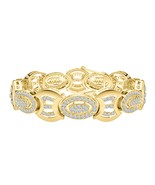 11.60CT Pequeño Redondo Moissanita Enlace Hombres Pulsera 14K Oro Amaril... - €746,20 EUR