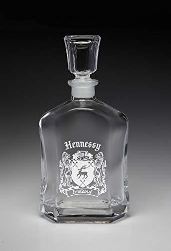 Hennessy Irish Coat of Arms Whiskey Decanter (Sand Etched)