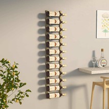 Wall Mounted Wine Rack for 12 Bottles Gold Iron - £30.96 GBP