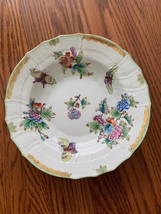 Hand Painted HEREND HUNGARIAN PORCELAIN Decorative BOWL butterfly flower - $148.49