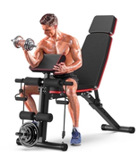 7 Positions Adjustable Weight Bench,With Extended Headrest and Leg Exten... - $126.41