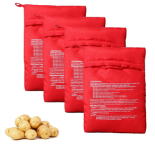 4PCS Reusable Express Microwave Potato Bag Saving Time Baking Fabric Pouch Bag f - £11.41 GBP